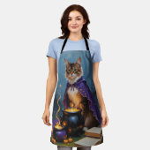 Abyssinian Cat Whimsical Halloween Malerei Schürze (Getragen)