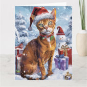 Abyssinian Cat Winter Wonderland Weihnachtsfreude Karte (Vorderseite)