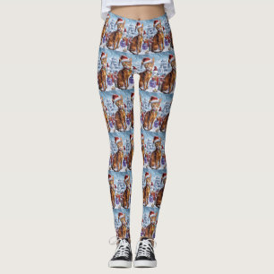 Abyssinian Cat Winter Wonderland Weihnachtsfreude Leggings