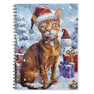 Abyssinian Cat Winter Wonderland Weihnachtsfreude Notizblock