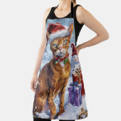 Abyssinian Cat Winter Wonderland Weihnachtsfreude Schürze (InSitu)
