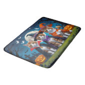 Abyssinian Cats Pumpkin Halloween Funny Badematte (Schrägansicht)