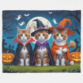 Abyssinian Cats Pumpkin Halloween Funny Fleecedecke (Vorderseite (Horizontal))