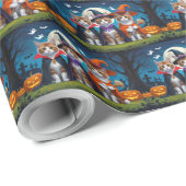 Abyssinian Cats Pumpkin Halloween Funny Geschenkpapier (Rolleneckpunkt)