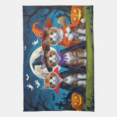 Abyssinian Cats Pumpkin Halloween Funny Geschirrtuch (Vertikal)