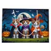 Abyssinian Cats Pumpkin Halloween Funny Große Geschenktüte (Rückseite)