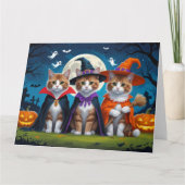 Abyssinian Cats Pumpkin Halloween Funny Karte (Vorderseite)