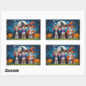 Abyssinian Cats Pumpkin Halloween Funny Rechteckiger Aufkleber (Blatt)