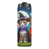 Abyssinian Cats Pumpkin Halloween Funny Thermosbecher (Vorderseite)