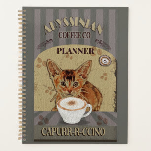 Abyssinian Chat Kaffee Capurrccino Vintage Poster Planer