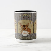 Abyssinian Chat Kaffee Capurrccino Vintage Poster Zweifarbige Tasse (Mittel)