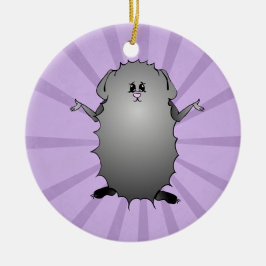 Abyssinian Guinea Pig Comic Keramikornament (Vorne)