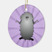 Abyssinian Guinea Pig Comic Keramikornament (Links)