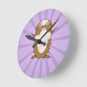 Abyssinian Guinea Pig Comic Runde Wanduhr (Winkel)