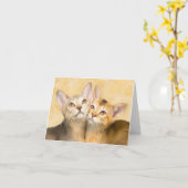 Abyssinian Kittens Karte (Gelbe Blume)