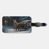 Abyssinian Snowy Sleigh Ride Weihnachtsdekor Gepäckanhänger (Rückseite horizontal)