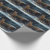 Abyssinian Snowy Sleigh Ride Weihnachtsdekor Geschenkpapier (Ecke)