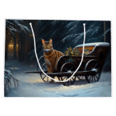 Abyssinian Snowy Sleigh Ride Weihnachtsdekor Große Geschenktüte (Rückseite)