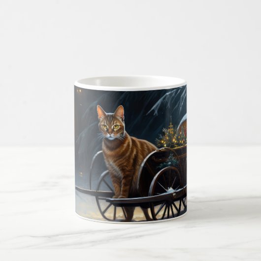 Abyssinian Snowy Sleigh Ride Weihnachtsdekor Kaffeetasse (Mittel)