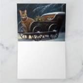 Abyssinian Snowy Sleigh Ride Weihnachtsdekor Karte (Innenseite)