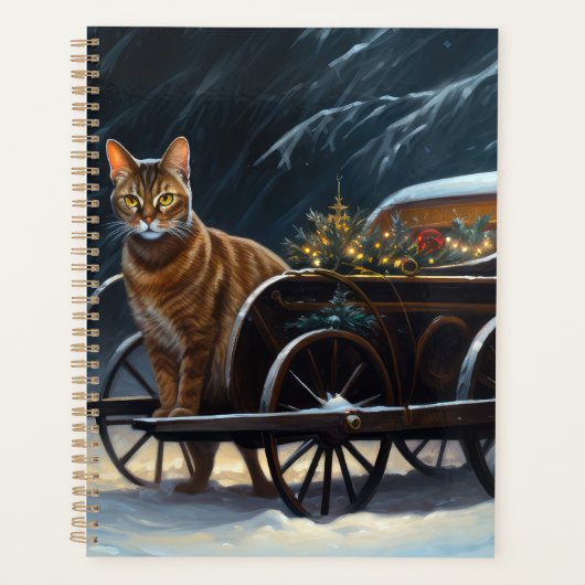 Abyssinian Snowy Sleigh Ride Weihnachtsdekor Planer (Vorderseite)