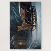 Abyssinian Snowy Sleigh Ride Weihnachtsdekor Puzzle (Vertikal)