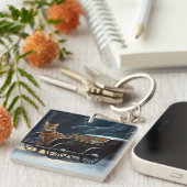 Abyssinian Snowy Sleigh Ride Weihnachtsdekor Schlüsselanhänger (Vorderseite rechts)