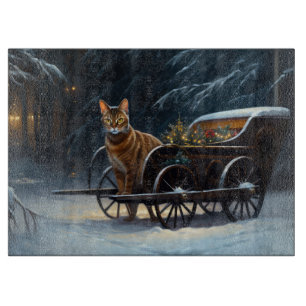 Abyssinian Snowy Sleigh Ride Weihnachtsdekor Schneidebrett