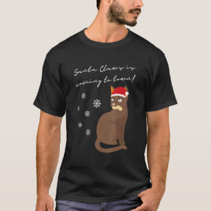 Abyssinikatze mit Weihnachtshutte T-Shirt