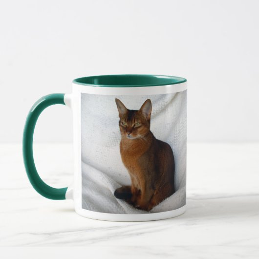 Abyssinische rötliche weibliche Katze Tasse (Links)