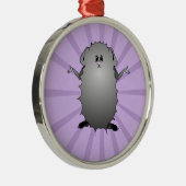 Abyssinisches Meerschweinchen-Comic Silbernes Ornament (Rechts)