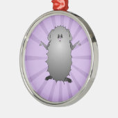 Abyssinisches Meerschweinchen-Comic Silbernes Ornament (Links)