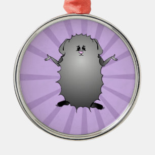 Abyssinisches Meerschweinchen-Comic Silbernes Ornament