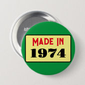 Abzeichen 1974 im Retro-Stil Button (Vorne & Hinten)