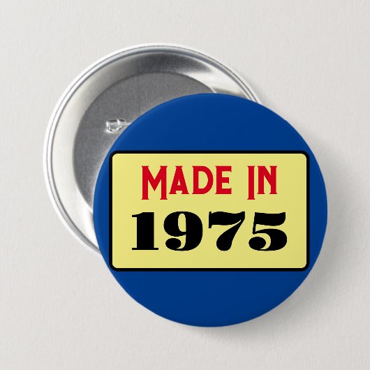 Abzeichen 1975 im Retro-Stil Button (Vorne & Hinten)