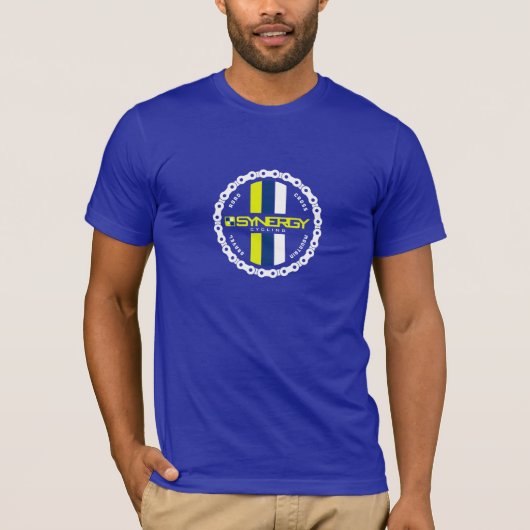 Abzeichen auf blauem Medium T-Shirt (Vorderseite)