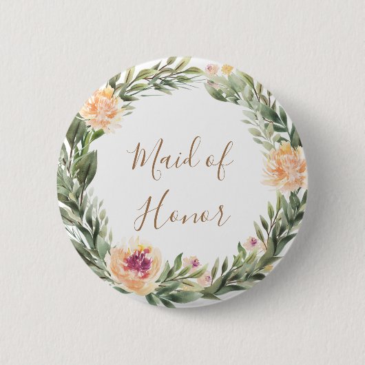 Abzeichen aus Peony und Foliage Button (Vorderseite)