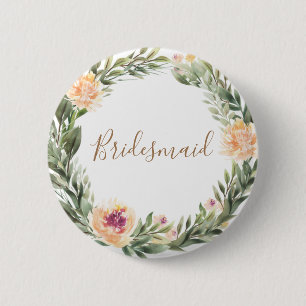 Abzeichen aus Peony und Foliage Button
