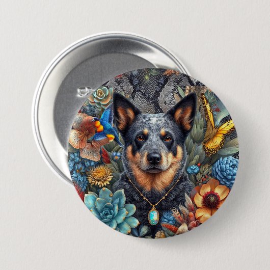 Abzeichen Australian Cattle Dog Art Button (Vorne & Hinten)