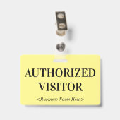 Abzeichen "AUTHORIZED VISITOR" Ausweis (Rückseite mit Clip)