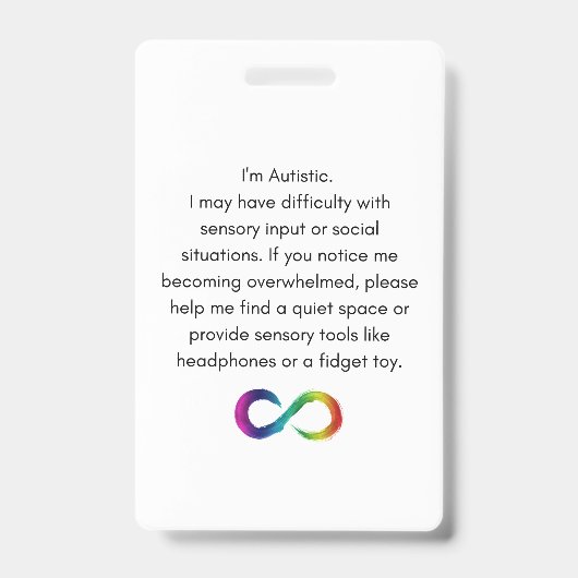 Abzeichen Autistische Unterkunft Ausweis (Front)