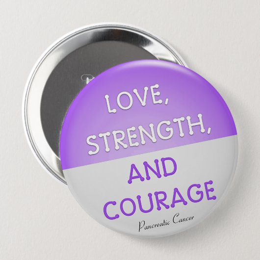 Abzeichen Bauchspeicheldrüsenkrebs (Lila) Button (Vorne & Hinten)