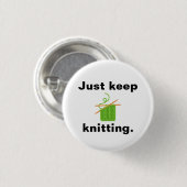 Abzeichen "behalt stricken" button (Vorne & Hinten)