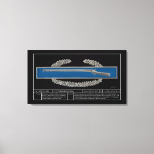 Abzeichen bekämpfen Infanterie Leinwanddruck