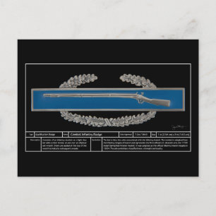 Abzeichen bekämpfen Infanterie Postkarte