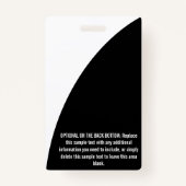 Abzeichen Beruflicher Farbblock mit benutzerdefin Ausweis (Rückseite)