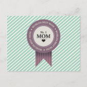 ABZEICHEN "BESTE MAMA" LILA POSTKARTE (Vorderseite)