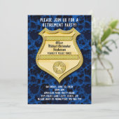 Abzeichen Blue Marble Police Officer Pensionierung Einladung (Stehend Vorderseite)