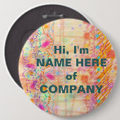 Abzeichen, Buttone - gerade pfirsichfarben Button (Vorne & Hinten)