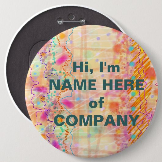 Abzeichen, Buttone - gerade pfirsichfarben Button (Vorne & Hinten)